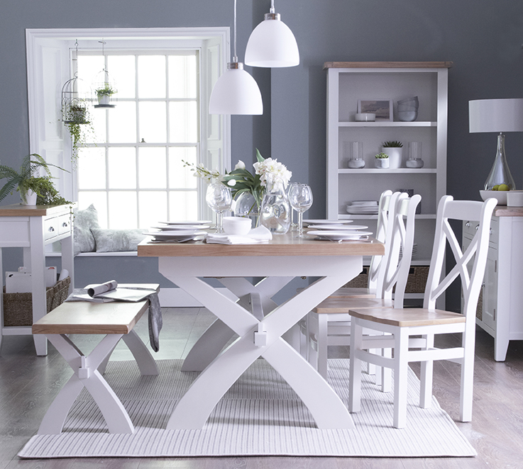 Taunton Oak Top With White Painted Body Living Dining Furniture Range Taunton Oak Top With White Painted Body Living Dining Furniture Range