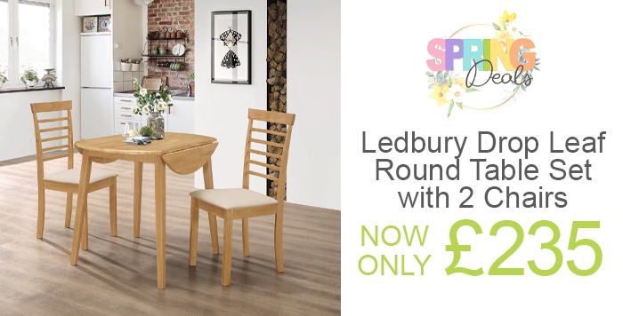 Ledbury Drop Leaf Round Table Set