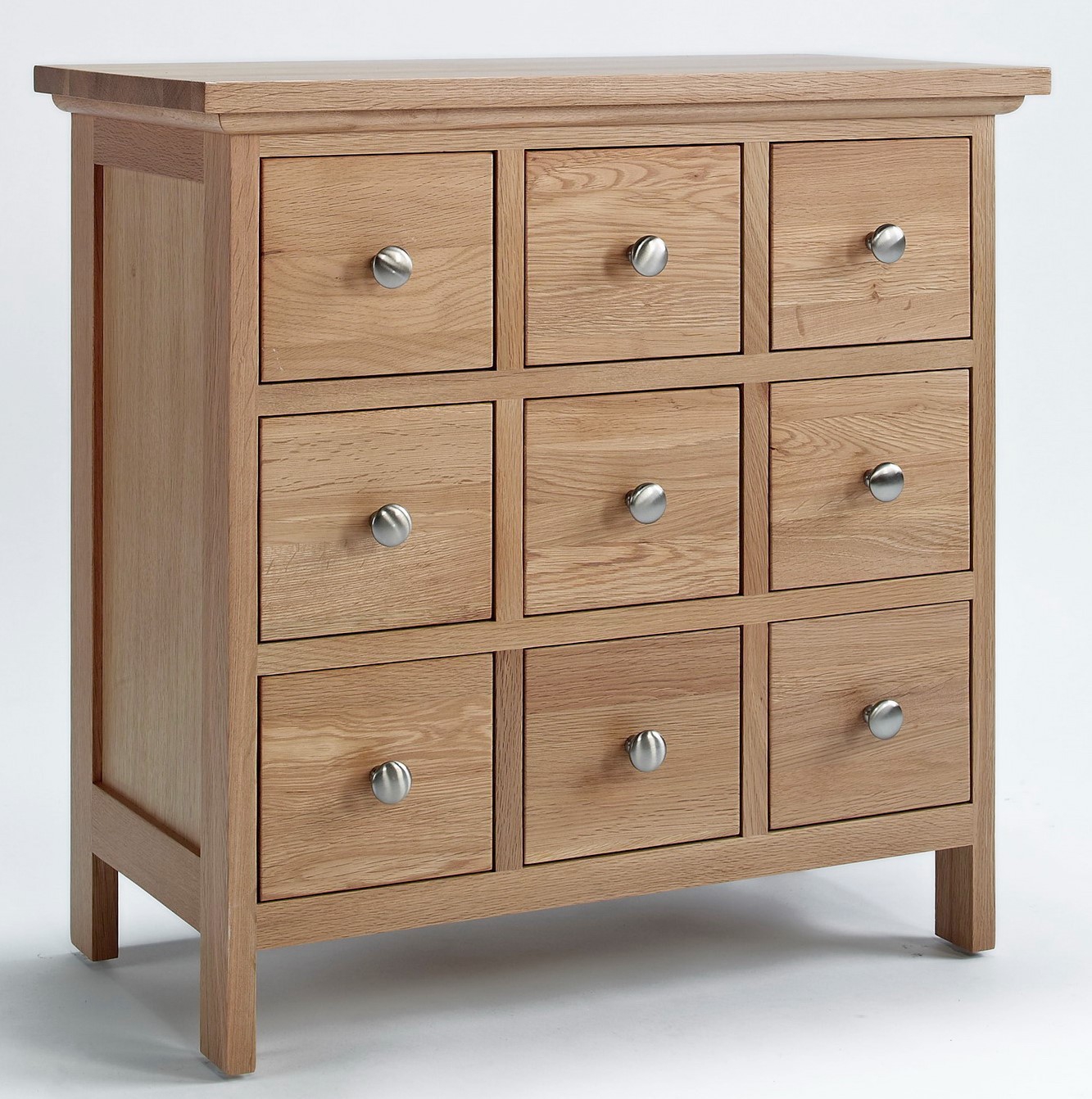 Camberley Oak DVD and CD Storage Unit 9 Drawers